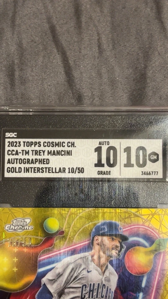 2023 Topps Cosmic Chrome Trey Mancini Autographed Gold Interstellar /50 - Image 3 of 4