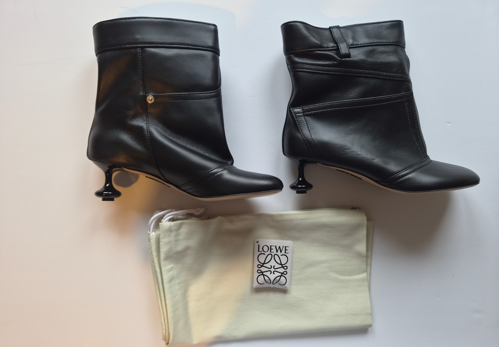 New LOEWE Black Leather Toy Panta Ankle Boots UK Size 8 image 3