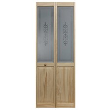 AWC Tapestry Glass Unfinished Pine 36-inch Bifold Door 36x80.5