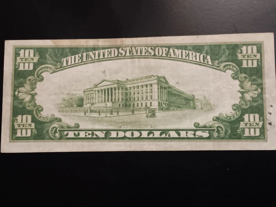 1928b $10 Green Seal Federal Reserve Note GA Block - Image 4 of 4