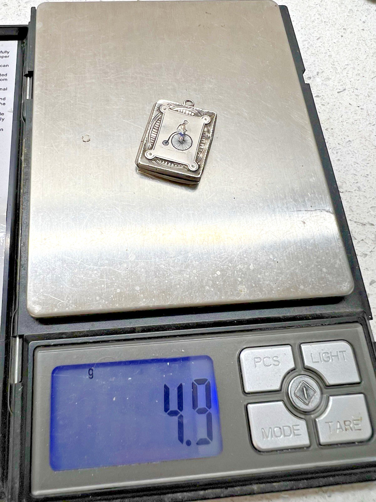 RARE HM1892 ANTIQUE SOLID SILVER PENNYFARTHING ST… - image 16