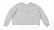 Unisex Adults UK M Regular Disney Grey Pullover Sweatshirt