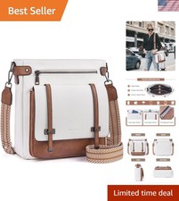 Crossbody Bags for Women,Multi Pocket Crossbody Purses Leather Brown