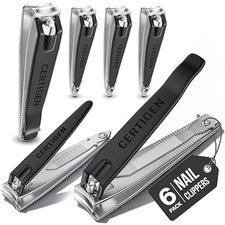 Nail Clippers Set 6 -Pack - Includes Toenail Clippers, Fingernail Clipper, and