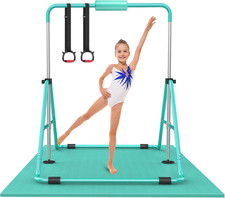 Gymnastic Bars for Kids with Adjustable Height, Folding Gymnastic Training Ki...