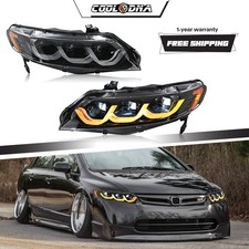 Pair Full Led Headlight For 2006-2011 Honda Civic Sedan Front Lamps Assembly Pair Full Led Headlight For 2006-2011 Honda Civic Sedan Front Lamps Assembly