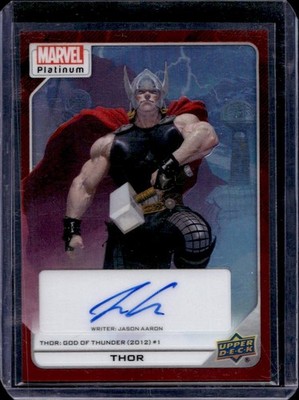 Thor Jason Aaron Auto 2023 Marvel Platinum High Series Rainbow Artist Autograph