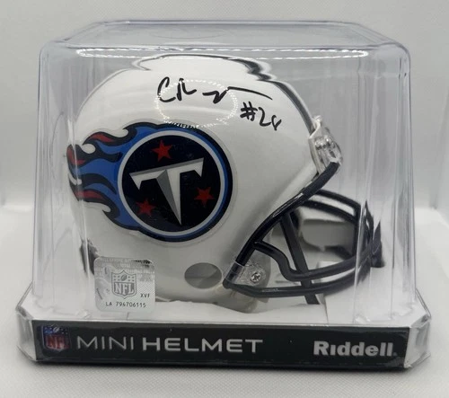 Chris Johnson  Titans Riddell Mini Helmet Autographed Beckett Football