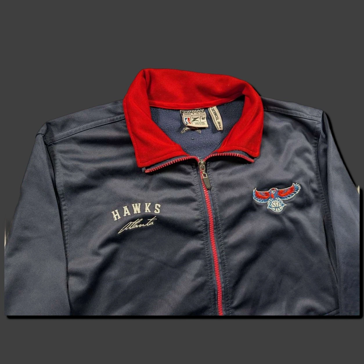 Zipway Medium Atlanta Hawks Full Zip Fleece Track Jacket