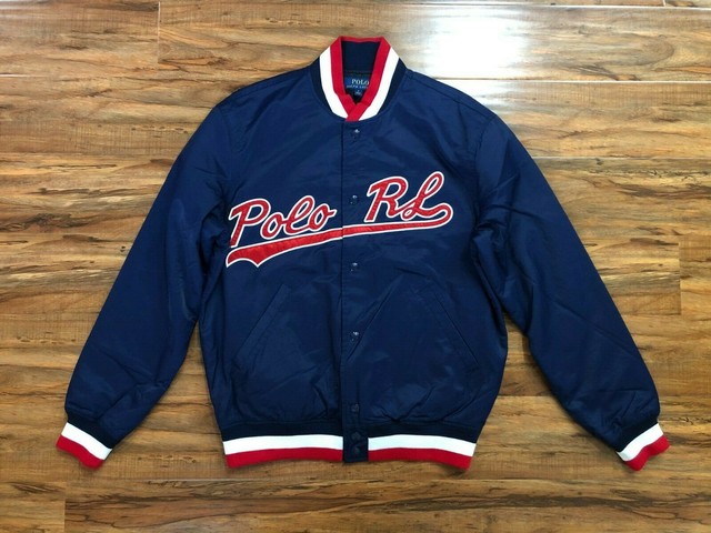 ralph lauren patchwork baseball jacket