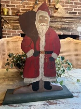 Handmade 18" Wooden Cutout Santa Christmas Primitive