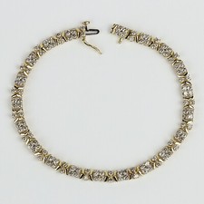 Stunning 10k Yellow Gold, 3.25 Carat Diamond Women's Tennis Bracelet 7.5"