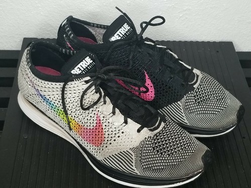 NIKE FLYKNIT RACER SHOES BETRUE RAINBOW 