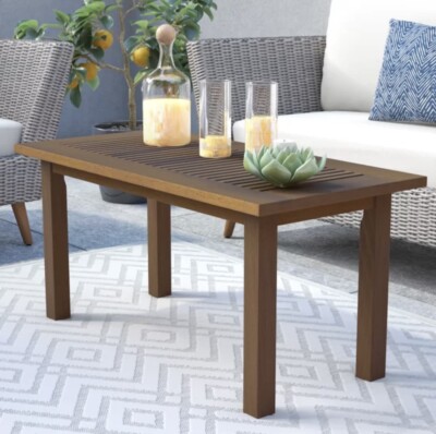 Teak Rechteckiger Couchtisch Outdoor Garten Langlebig Modern