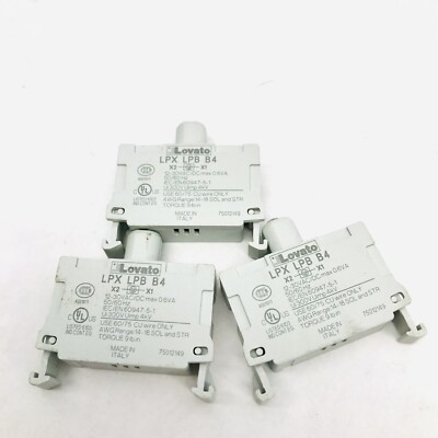 LOT OF 3 LOVATO LPX LPBB4 12-30VAC/DC MAX 0.6VA