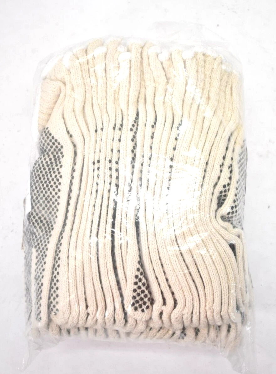 Lot of 12 Pairs Cotton/Polyester Plain Seamless Knit Mens Gloves Large Size