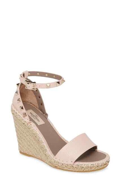 valentino rockstud espadrille wedge sale
