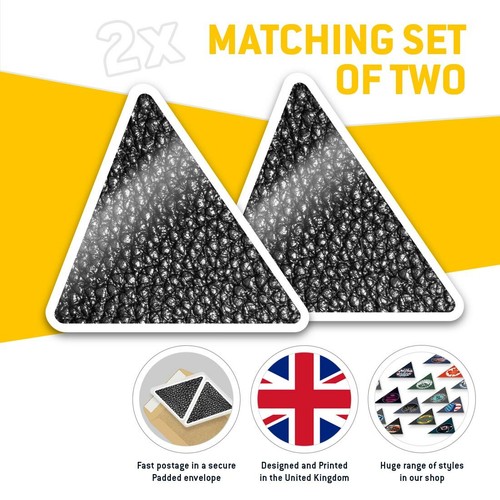 2 x Triangle Stickers 10cm - BW - Leather Effect Pattern #38924 - Photo 2/9