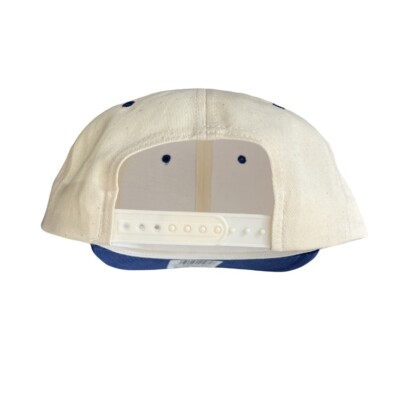 Vintage Cream/Blue Plain Snapback Hat New | eBay display picture 1