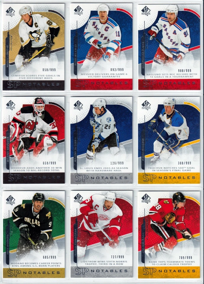 2008-09 SP Authentic SP NOTABLES COMPLETE SET xxx/999 (101 - 160) Missed #152 - Image 4 of 4