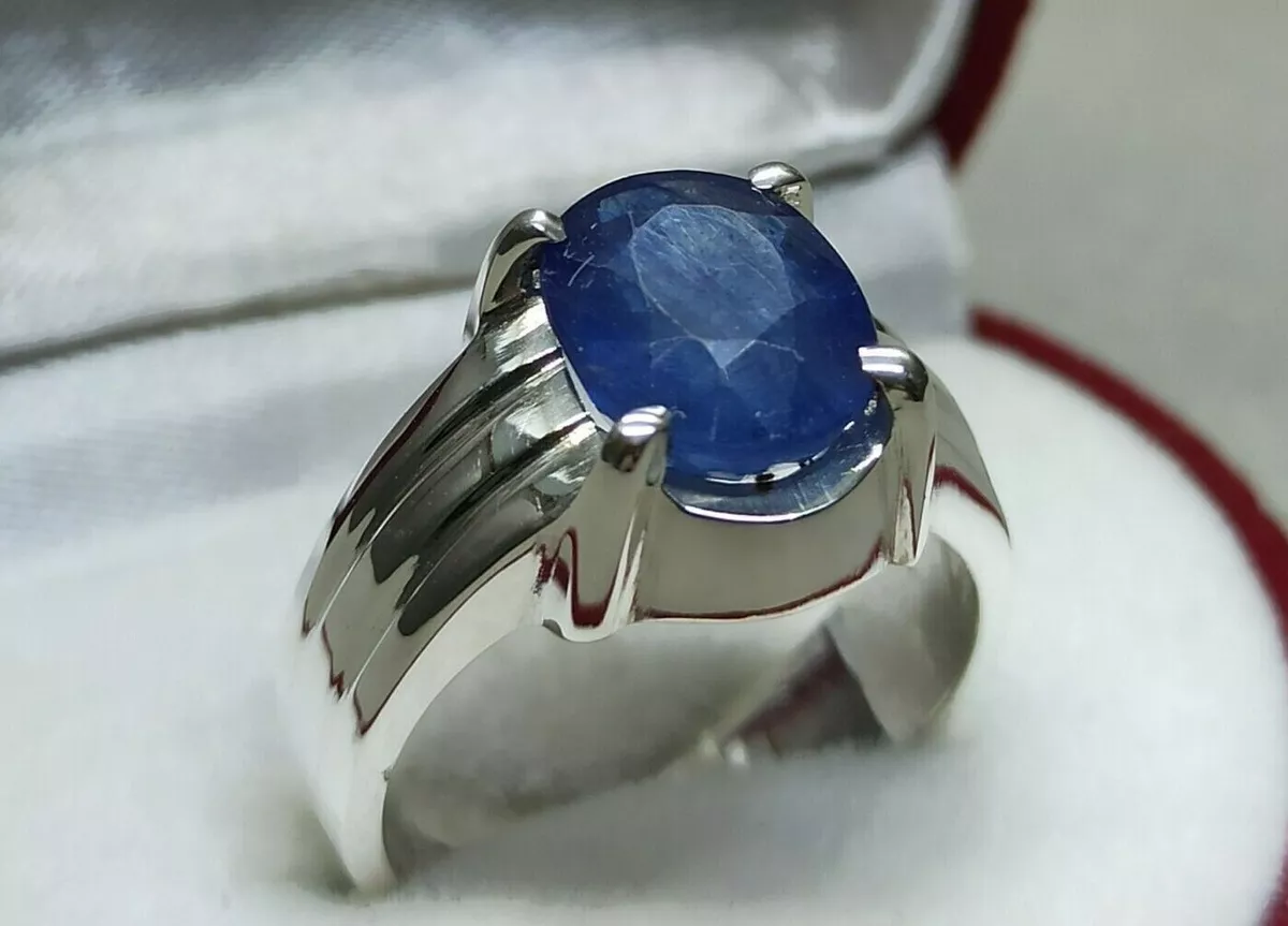 Original Royal Blue Cornflower Blue Sapphire Stone Ring Natural Neelam Ring  Mens | eBay