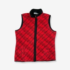 Vintage Fleece Gilet Jacket Red (l)