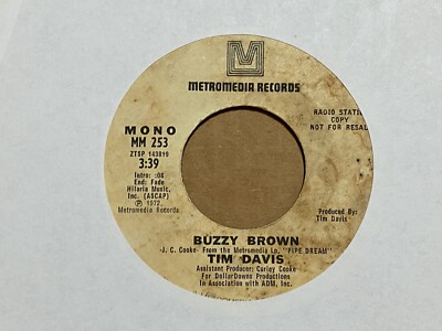 Tim Davis On the Rocks / Buzzy Brown 7'' 45 rpm Metromedia WLP DJ promo VG+