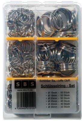 SBS  Schlüsselring Sortiment 250 tlg. Schlüssel Ringe Ø 15,18,20,25,30,35mm