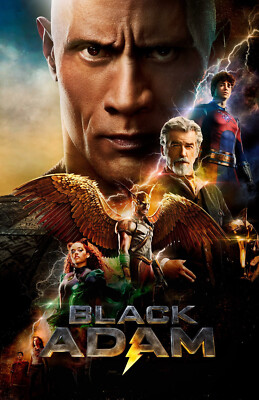 AA0582 Black Adam Film By Jaume Collet Serra 2022 Collage Movie Poster 11x17