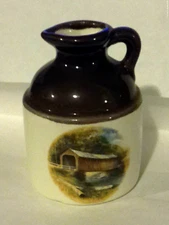 Vintage Handmade ceramic 5 oz maple syrup jug  Basilisk Inc  Springfield VT
