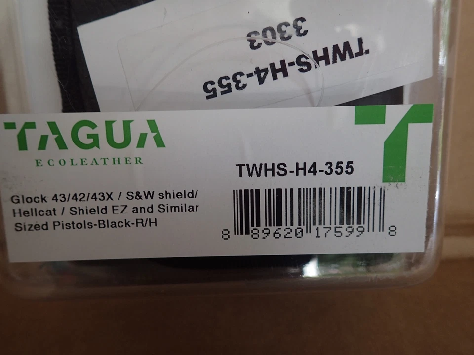 Tagua Ecoleather TWHS-H4-355 4-in-1 Holster, Most 9mm/40mm/45 S-Stack, Black, RH - Image 3 of 4