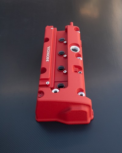 Honda K SERIES K24 K20 type r civic rsx valve cover PowderCoated JDM WRINKLE RED - Picture 5 of 12