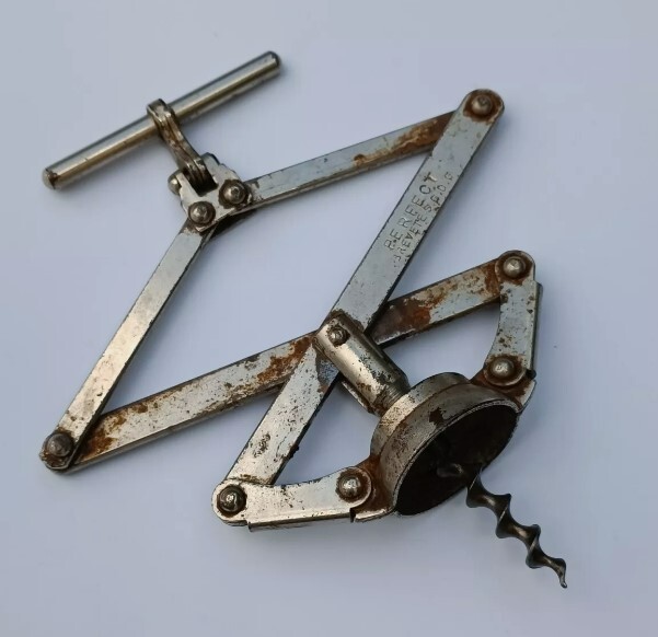 Antique Lever Corkscrew Vintage Bottle Opener Collectible Wine Tool Rare