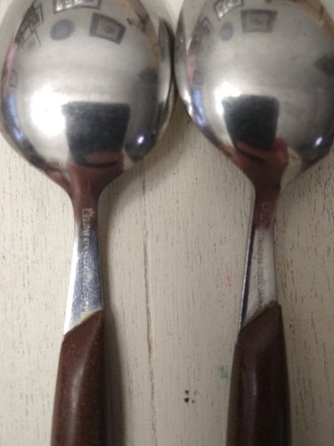 Vintage Mid Century Gabeln, Löffel und Messer mit Holzgriff - Bild 5 von 15