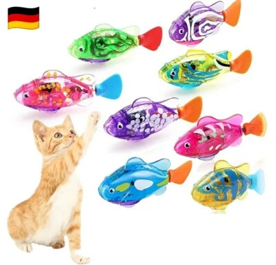 MARKENLOS Robo Elektrischer Fisch Interaktives Katzenspielzeug LED Licht Haustierspielzeug