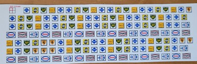 118 X  ESSO , SCHELL , BP , TEXACO , usw Decal's ganz Klein  5/5 ;  &  5/8 mm