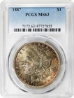 USA Silver Morgan $1 Dollar 1887 PCGS: MS63 #C487