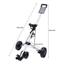 3-Wheel Golf Push Cart Lightweight Push Pull Golf Cart Trolley Sturdy Foldable