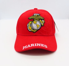 USA Marines Corps Red Adjustable Baseball Hat Cap One Size Fits Most NWT