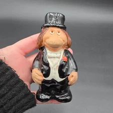 Vintage Scandinavian Troll Groom Figurine Art Pottery Singed 4.5"