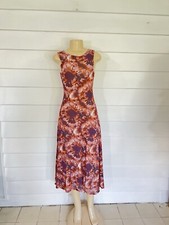 New ZARA Woman Multicolor tie dye Sleeveless Midi dress Waist 26" size S Y868