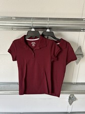 2 Burgundy Polo Uniform Shirts