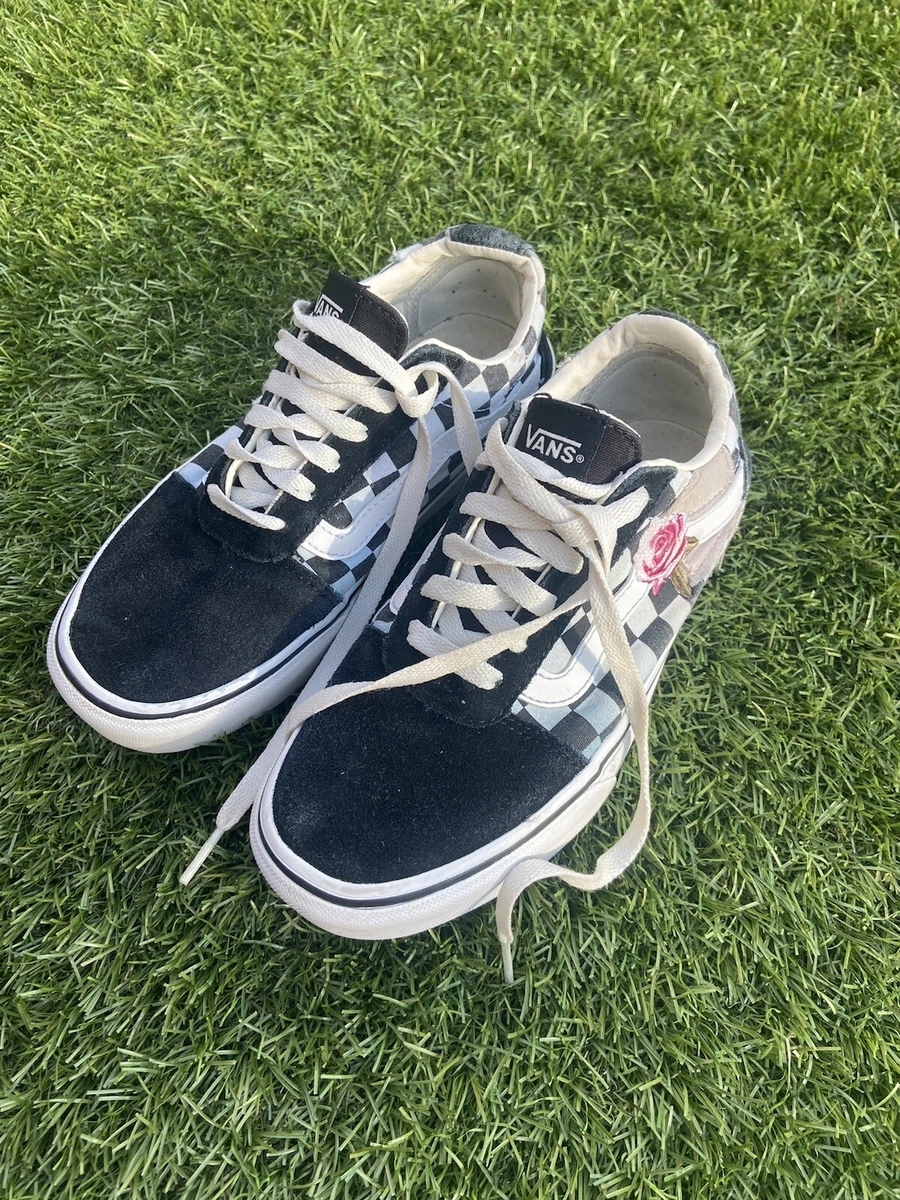 Black vans top with roses uk