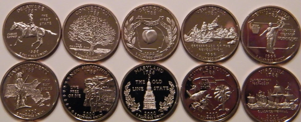 1999-2009 S -State Quarters Clad Proof - Complete 50 Coins  & DC Territories set - Image 3 of 4