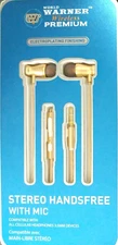 Warner Premium Headset Gold Ear and Mic Hands free
