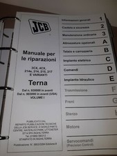 JCB Terna 3CX 4CX s/n 930001 960000 Manuale D'Officina Catalogo ricambi