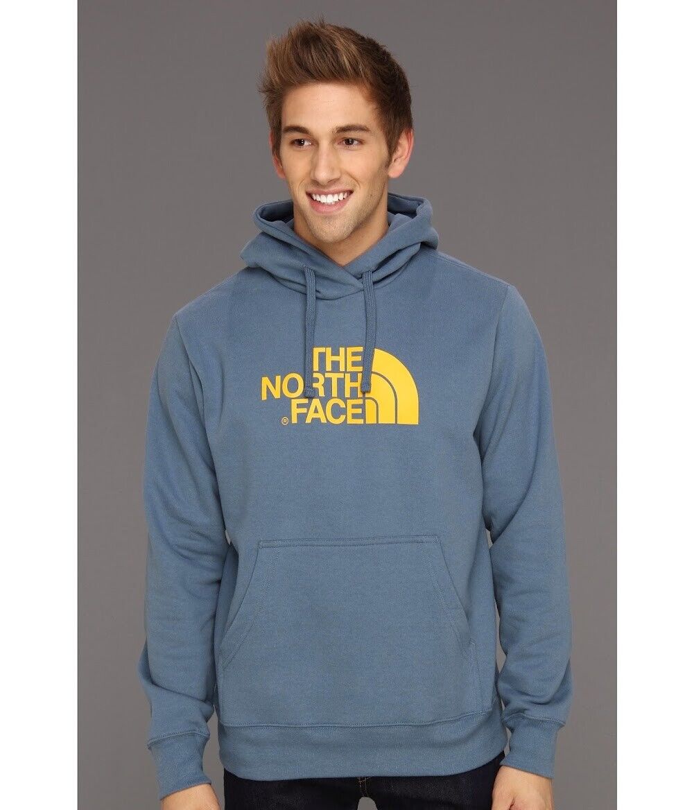 The North Face Men Half Dome Hoodie China Blue Logo TNF Yellow NWT SIZE XL