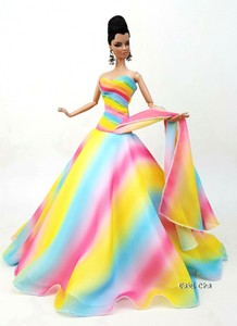 rainbow evening dress
