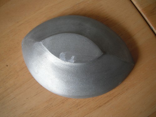 Verzierte und polierte massive Aluminium "Marquis" geformte Schale/Schüssel mit Knocheneinsätzen - Bild 2 von 5