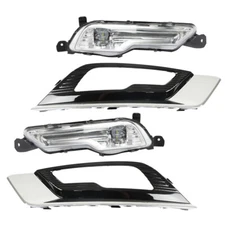LABLT Fog Lights Lamps Assy For 2017-2018 Ford Fusion  LED w/Chrome Bezel Pair